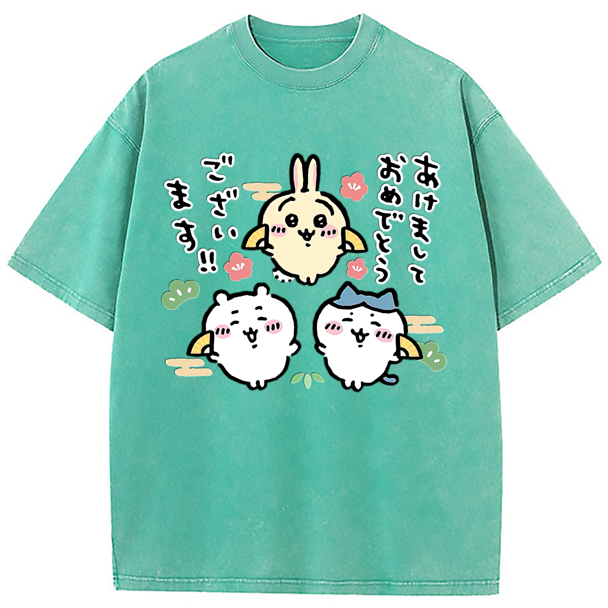 （画像用） ちいかわ ちいかわ Chii-kawa chiikawa 綿100% ヴィンテージ風 半袖Tシャツ（フロントプリント）